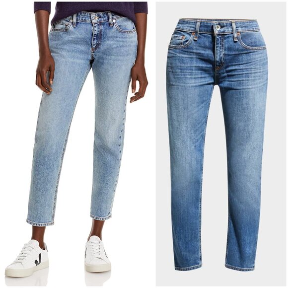Rag & Bone Dre Low-Rise Slim Boyfriend Ankle Jeans in Edgecliff size 28 Stretch - Picture 2 of 14